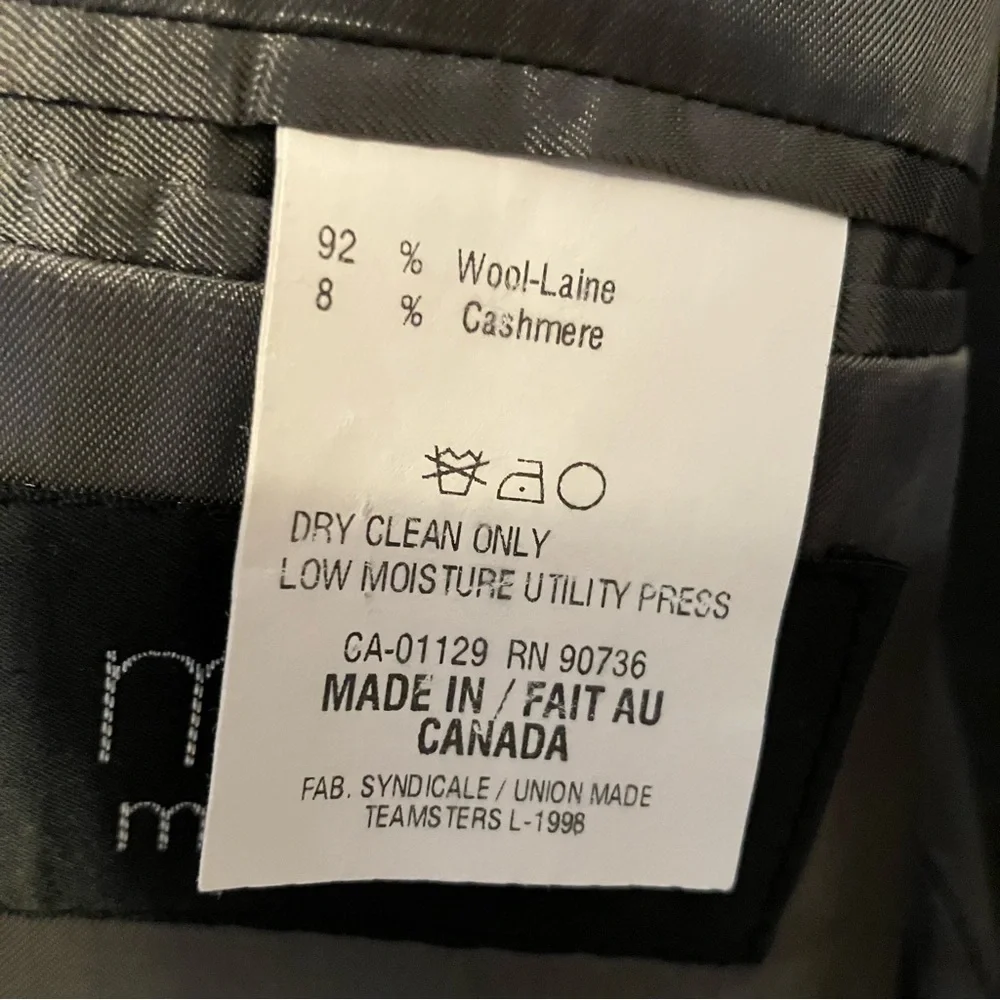 Lauren Ralph Lauren Mens 46R Gray Wool Cashmere Suit Jacket Sport Coat Preppy